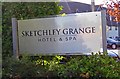 Sketchley Grange Hotel and Spa sign west of entrance