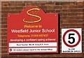 Westfield Junior School signs on building 0001