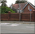 Cycle route direction and distance sign, Lodge Road, Caerleon