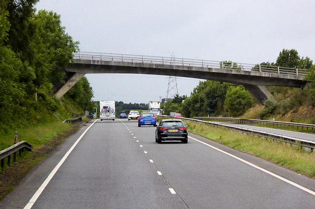 Bridge over the A55 near Glasinfryn