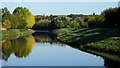 R Irwell & autumn colours beside Agecroft Cemetery, Pendlebury