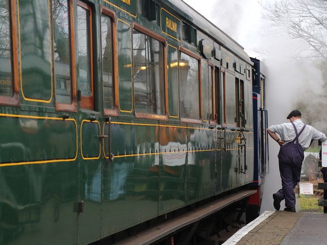 Train and driver at Tenterden Station