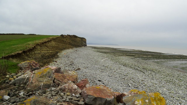 Coastal cliffs W of former Lilstock Harbour