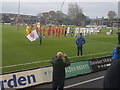 Handshakes at the AFC Fylde v Leyton Orient match