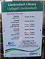 Information board outside Llanbradach Library