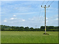 Power line across farmland