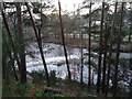 Looking down on a weir on the River Averon