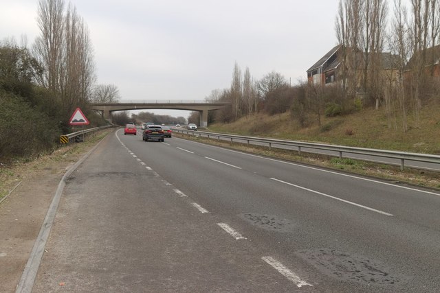 A1 Northbound approaching the Bushmead Road Bridge