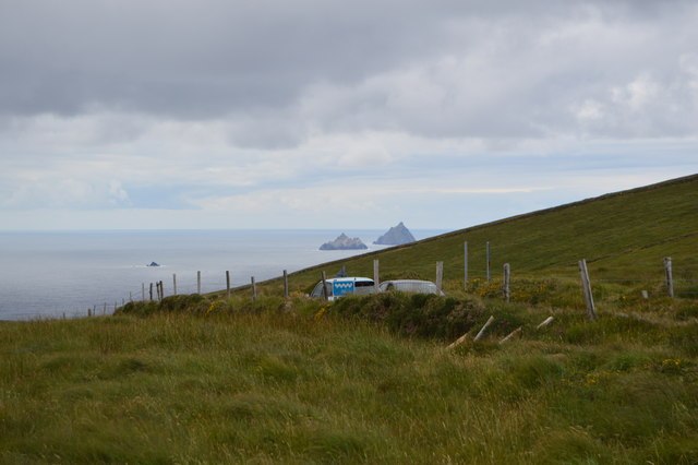 View to the Skelligs from Coomnaspig Pass