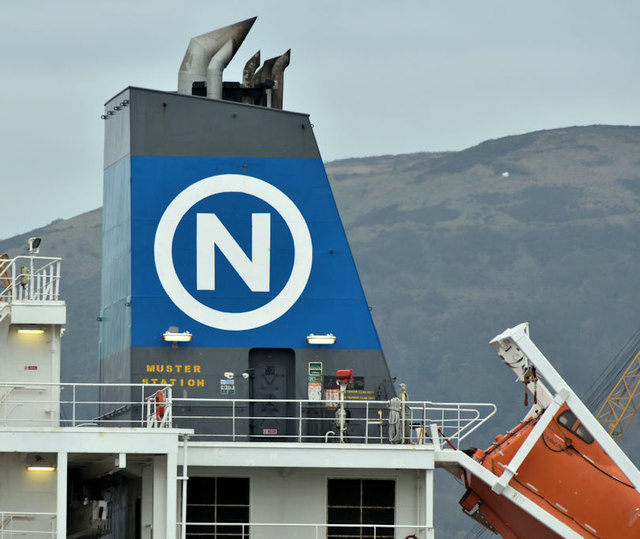 The "N Discovery" (funnel), Belfast harbour (January 2019)