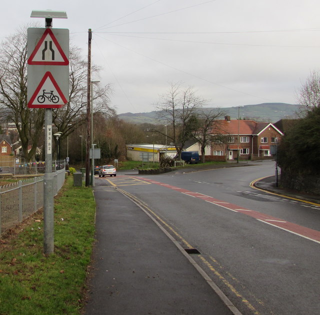 Warning signs, Watford Road, Caerphilly