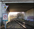 Signs facing Cwmbach railway station