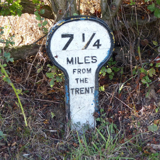 Mile marker along the disused Grantham Canal