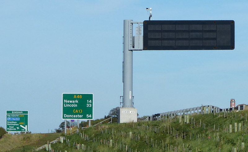 Signs along the A46 dual carriageway © Mat Fascione cc-by-sa/2.0 ...