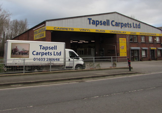 Tapsell Carpets premises and van, Leeway Industrial Estate, Newport