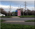 Two electricity pylons near Queensway Meadows, Newport