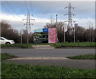 ST3486 : Two electricity pylons near Queensway Meadows, Newport by Jaggery