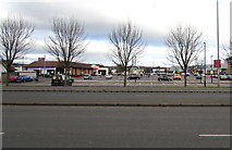 ST3486 : Tree-lined southern edge of Newport Retail Park by Jaggery