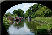SJ8316 : Canal at High Onn Wharf in Staffordshire by Roger  D Kidd