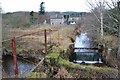 Mill lade junction, former fish farm at Philiphaugh