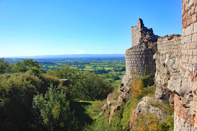 View from the footbridge at Beeston Castle