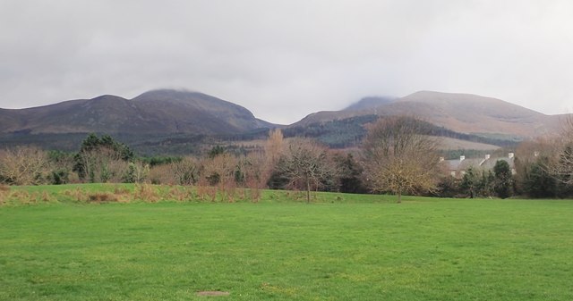 View across Islands Park in the direction of the High Mournes