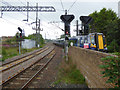 Train leaving Kilwinning station