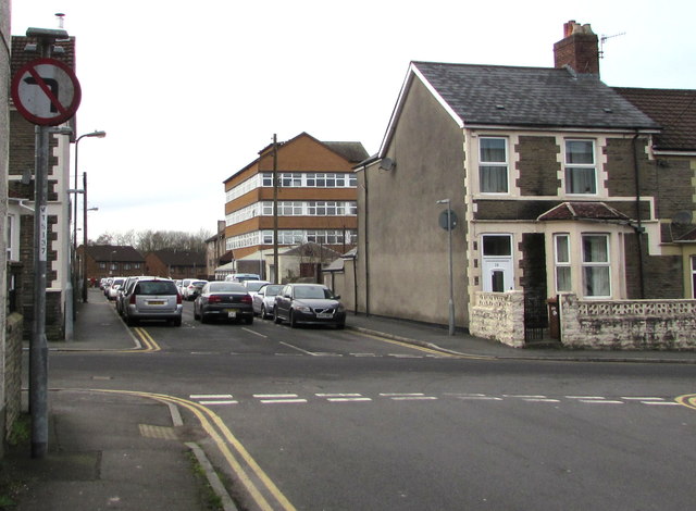 No left turn sign facing Pentrebane Street, Caerphilly