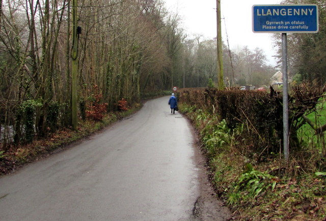 Southern boundary of Llangenny, Powys
