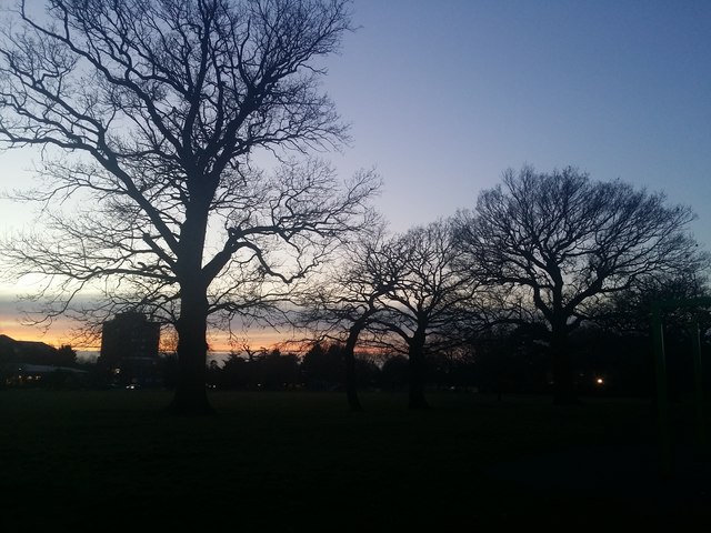 Sunset over Roe Green Park