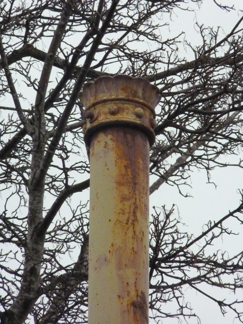Close-up of stench pipe outlet on Tal Gae, Tregarth