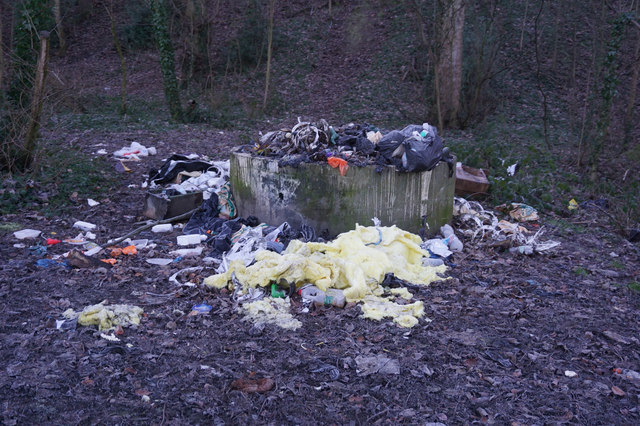 Fly tipping in Birkby Brow Wood