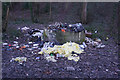 SE2427 : Fly tipping in Birkby Brow Wood by Ian S