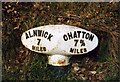 Old Milepost by the B6346 in front of Ferny Lea, Eglingham Parish