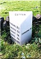 Old Milepost by the A52, north of Upper Cotton, Cotton Parish