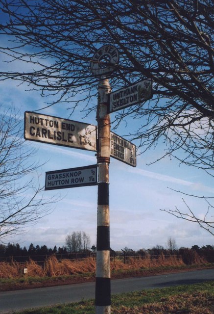 Old Direction Sign - Signpost, east of the B5305, New Rent, Unthank, Skelton Parish