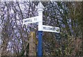 Direction Sign - Signpost, by Frog Lane, Stoke St Michael Parish