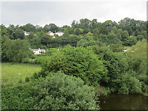 SO5429 : Houses in Hoarwithy seen from the bridge by Jonathan Thacker