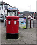 ST1586 : Wide pillarbox in Caerphilly town centre by Jaggery