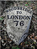 TM2648 : Old Milestone by the B1438, Ipswich Road, Woodbridge by R Mudhar & D Riseborough