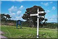 Old Direction Sign - Signpost by lane to Nancenoy, Constantine Parish