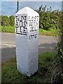 SX0463 : Old Guide Stone at Reperry Cross by Milestone Society
