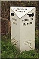 Old Milepost by the B4204, north of Rochford Mount, Rochford Parish