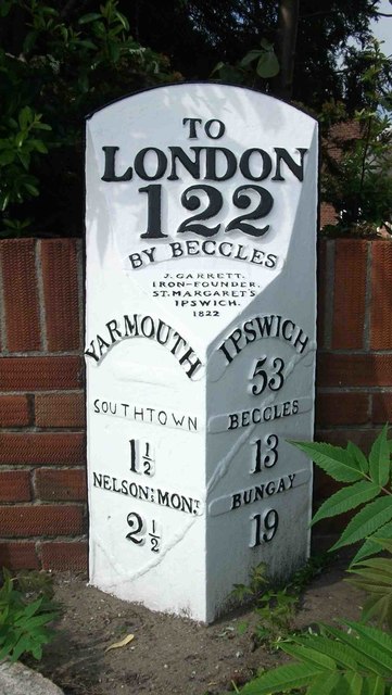 Old Milepost by the A143, Beccles Road, Gorleston
