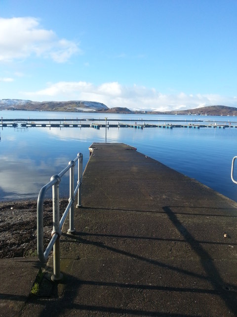 Tourist jetty into Oban Bay with Kerrera behind