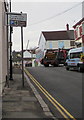 Through traffic/Traffig trwodd sign, White Street, Caerphilly