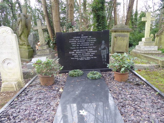 A footballer's grave in Highgate Cemetery