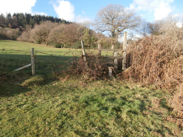 Stile on the footpath to Graig-lwyd