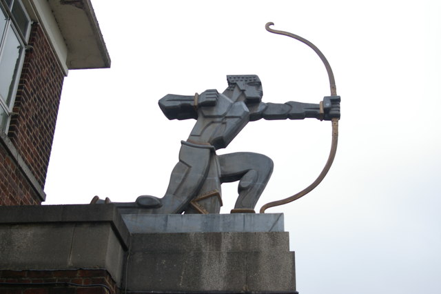 East Finchley station: the archer sculpture