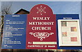 ST1586 : Wesley Methodist Church information board, Caerphilly by Jaggery
